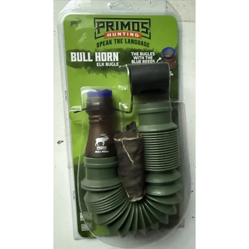 Primos Hunting BULL HORN Elk Bugle Call Blue Reed Brand New